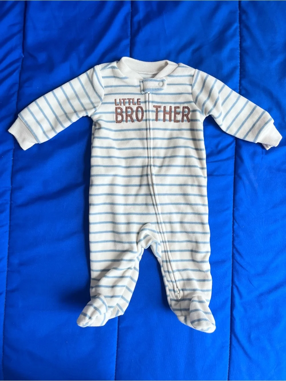 CARTER’S Baby Little Brother Fleece Footed Pajamas (2) 0-3 Months
